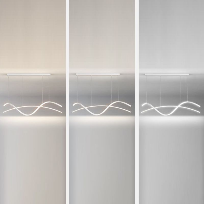 Strip Shape Island Light Modern LED Island Hanging Lamp with Acrylic Shade for Dining Room