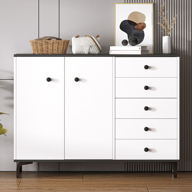 Contemporary Engineered Wood Storage Chest Bedroom Chest in White with Drawers