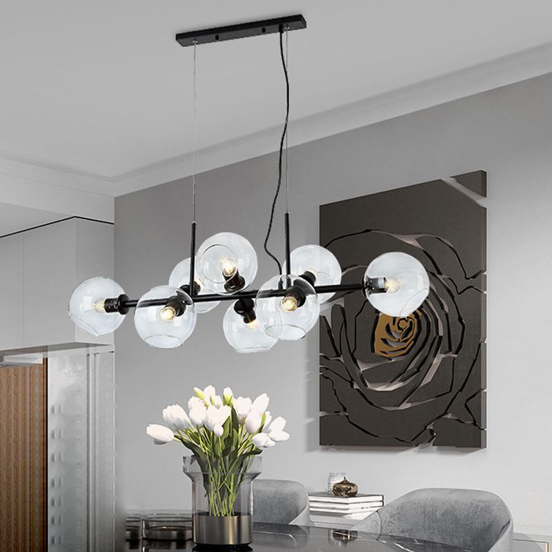 8-Lights Modernist Island Pendants Glass Pendant Lights for Dining Room
