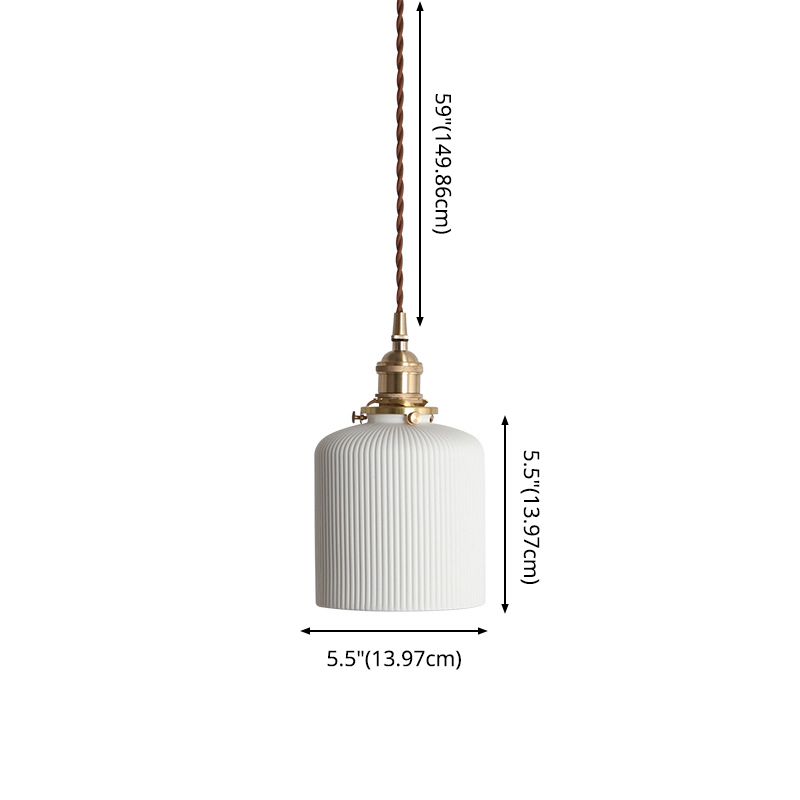 Ceramic Industrial Pendant Light 1-Light Hanging Ceiling Light for Bedroom