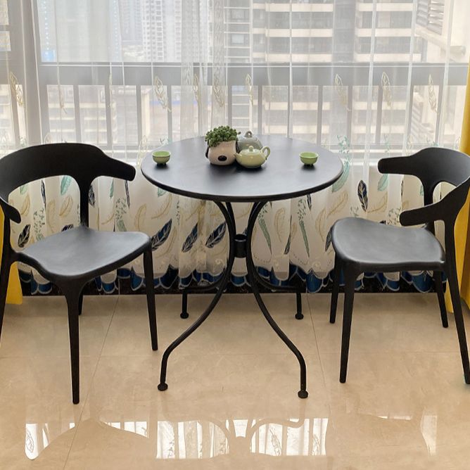 Sillas de comedor estilo Glam, silla auxiliar de plástico sin brazos para cocina (juego de 4)