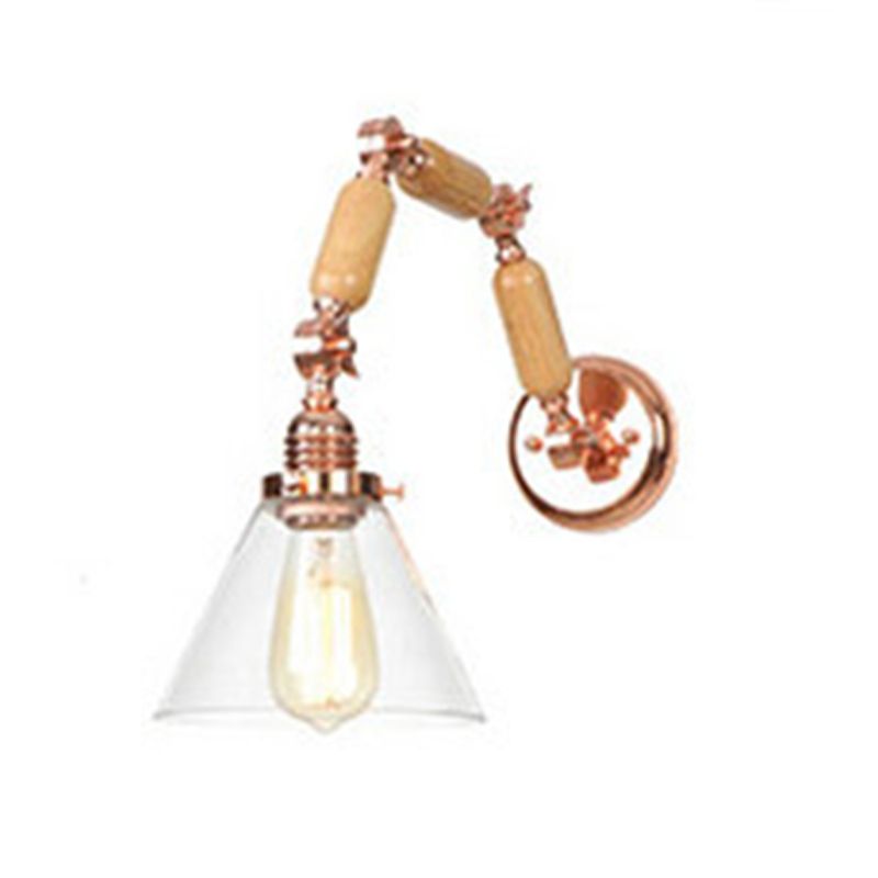 Adjustable Industrial Wall Light Glass 1-Light Wall Light Fixture