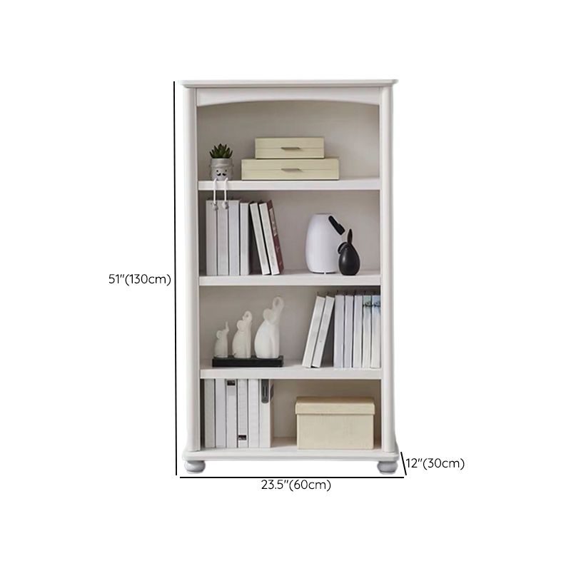 Wood Standard Bookshelf White Contemporary Bookcase with Shelves