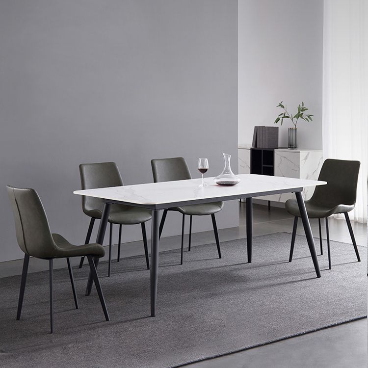 4-foot Stone Dinner Table Industrial Style Rectangle Dining Table for Home