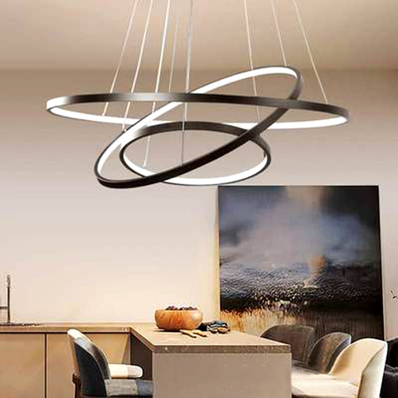 Lámparas de metal múltiples lámparas colgantes capas de estilo colgante de estilo moderno