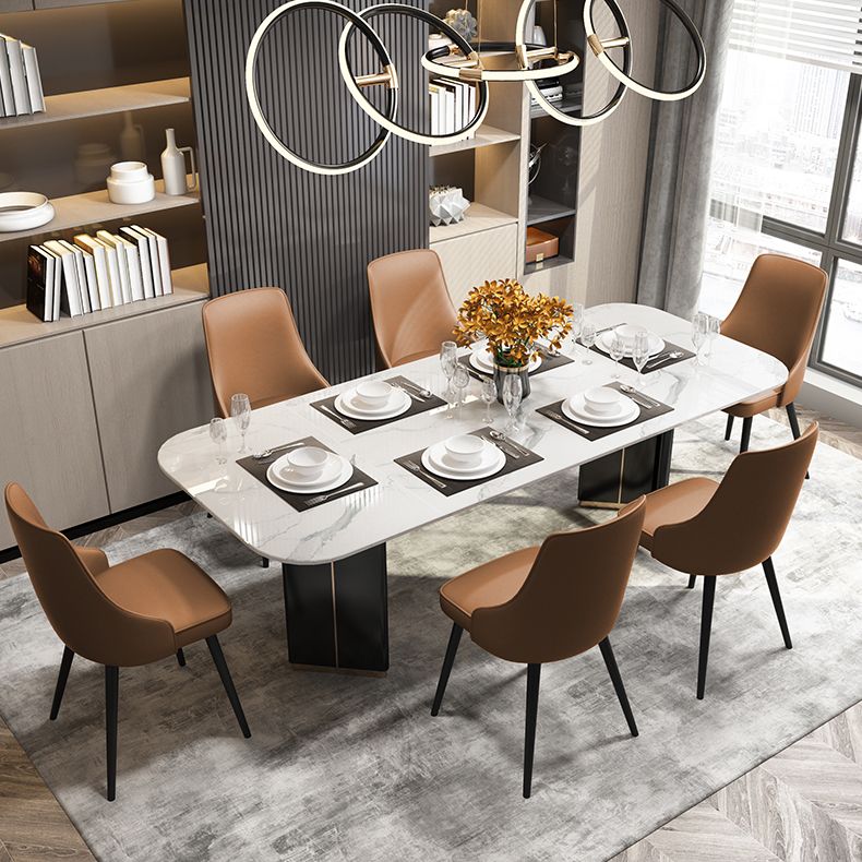 Silla de comedor contemporánea silla trasera sólida con 4 patas de metal para uso en el hogar