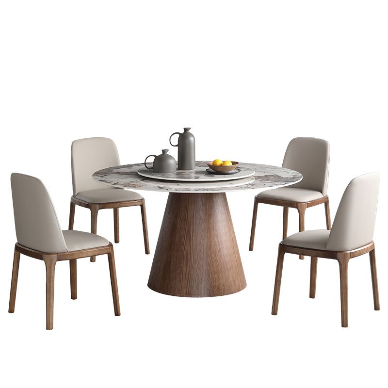 Modern 1/4/5/7 Pieces Dining Sintered Stone Dining Table Set for Kitchen with Wood Legs