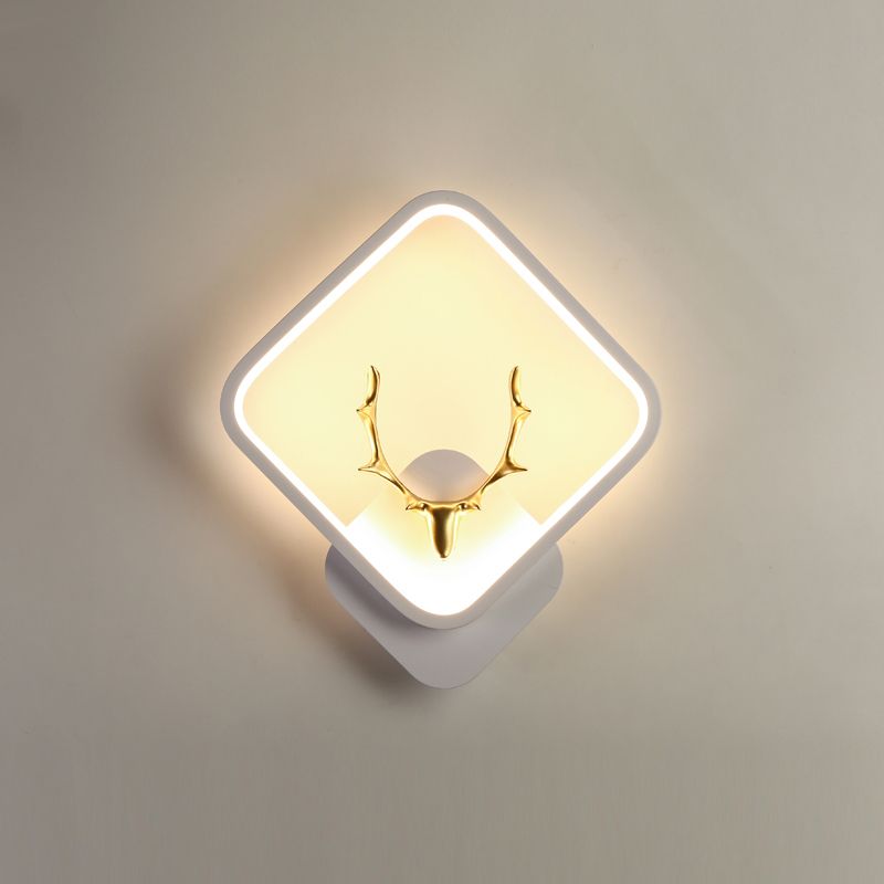 1-Light Modern Wall Sconce Geometric LED Wall Light with Metal for Living Room