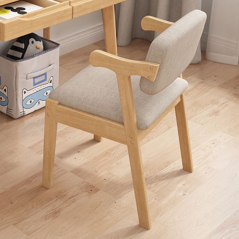 Scandinavian Home Arm Chair Open Back Wood Upholstered Dining Room Chair