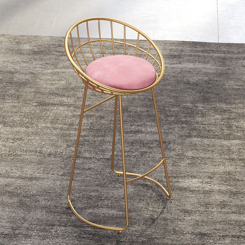 Modern Metal Armless Bar Stool Low Back Armless Bar Chair with Metal Legs