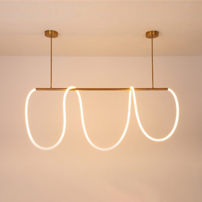 Linear Island Lighting Metal Contemporary Simplicity Pendant Lighting Fixtures for Restaurant