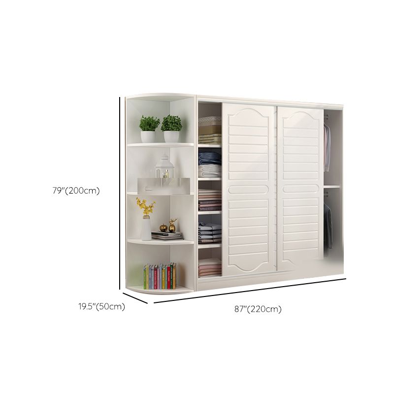 Modern White Wood Frame Wardrobe Freestanding Wardrobe with Soft Close Doors