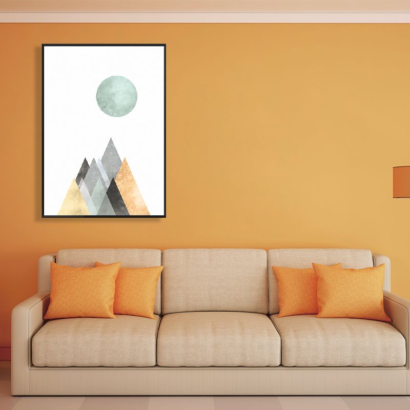 White Fancy Geometry Pattern Canvas Textured Contemporary Style Bathroom Painting