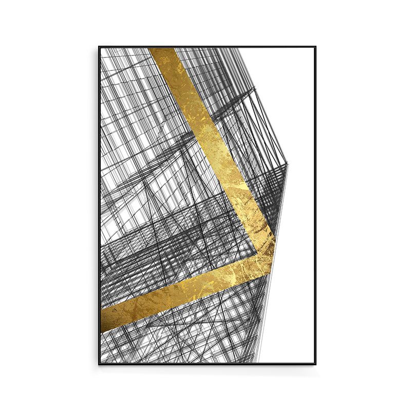 Modern Style Tall Buildings Canvas Light Color Textured Wall Decor for Guest Room