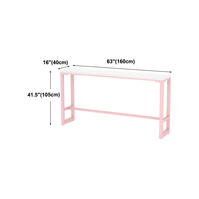 Café und Breakroom Moderne Pub/Stangentisch Rechteck Footstütze Pink Stangenhöhe Pubtisch Tisch