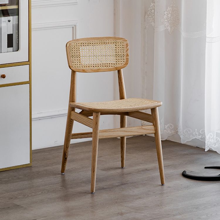 Contemporary Indoor Solid Wood Open Back Armless Dining Chair
