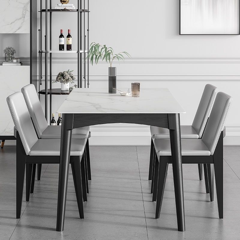Medieval Modern Sintered Stone Top Dining Table Rectangle Table with 4 Legs