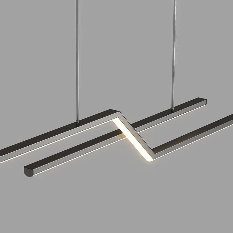 Hedendaagse lineair eiland licht metaal 2 lichte eilandverlichtingsarmaturen voor keuken