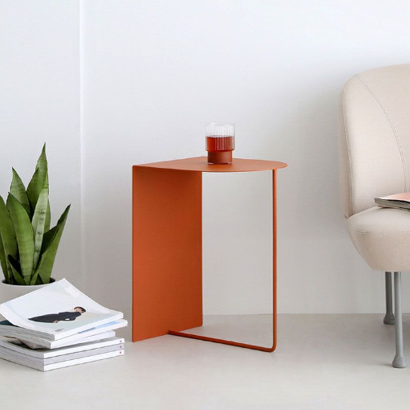 Round Metal Side Table with Abstract Base in Medieval Modern Style