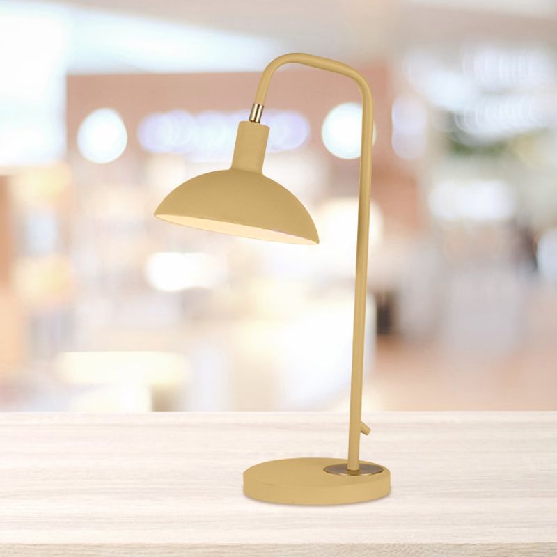 Metallic Dome Shade Nightstand Lamp Nordic 1 Bulb Pink/Yellow/Blue Table Light for Bedside