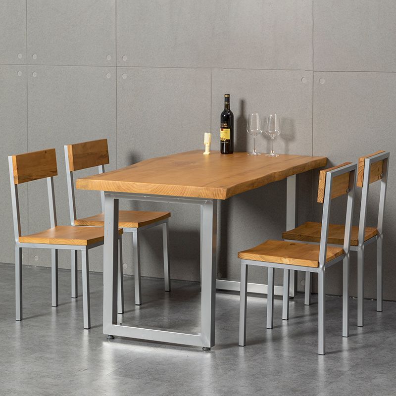 Industrial Dining Table Set 1/4/5/6 Pcs Solid Wood Dining Table and Chairs