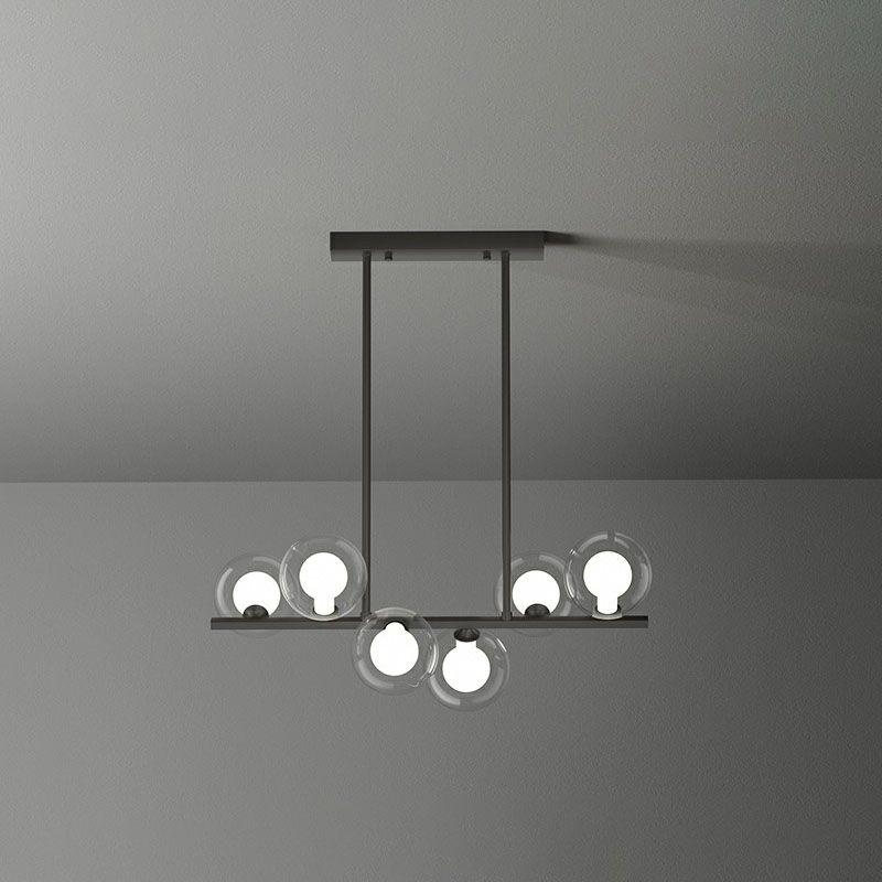 Postmodern LED Island Light Fixture Bubbles Pendant Lamp with Clear and White Glass Shade
