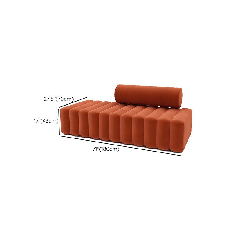 16.92" H Velvet Armless Sofa Statement Modern Sofa for Living Room