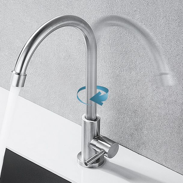 Modern Stainless Steel Kitchen Faucet Single Handle One Function Faucet