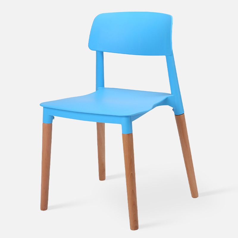 Dining Room Armless Chairs Open Back Solid Wood Legs Chair for Kitchen