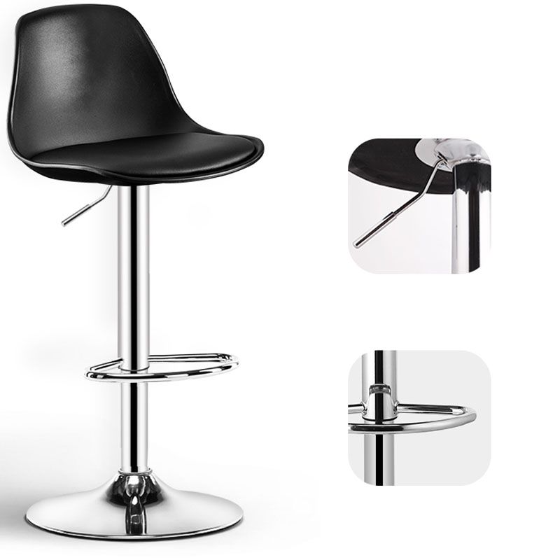 Industrial Style Bar Stool Metal Leg PP Seat Barstool with Upholstered for Counter Bar