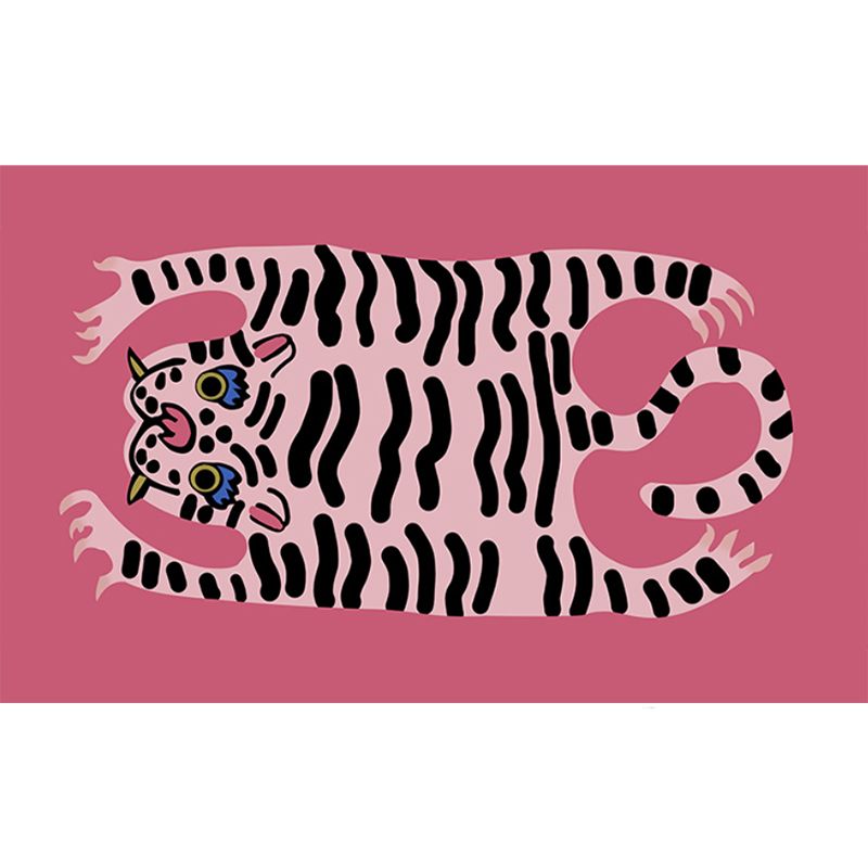 Modern Living Room Carpet Tiger Pattern Indoor Rug Polyester Area Carpet with Non-Slip Backing