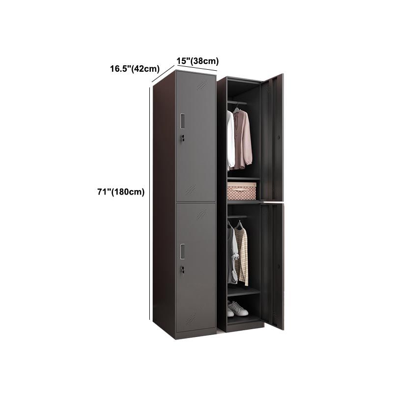 Steel Black Storage Cabinet with Hinged Door Contemporary Indoor Cabinet