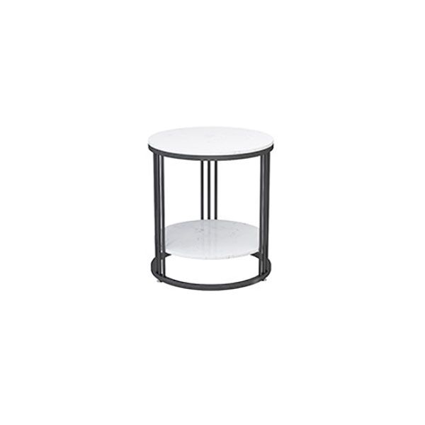 21.65" Tall Contemporary Side End Table Metal Frame Round Sofa Side Accent Table