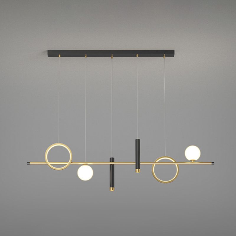 Modern Creative LED Island Light Aluminium Linear Pendant Light with Acrylic Shade