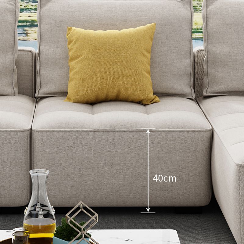 147.63" W X 70.86" D X 37.41" H Linen One Side Arm Sofa & Chaise for Living Room