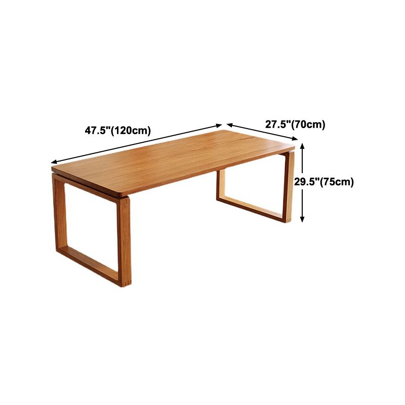 Pine Wood Contemporary Rectangular Table Wood Top Table with Sled Base