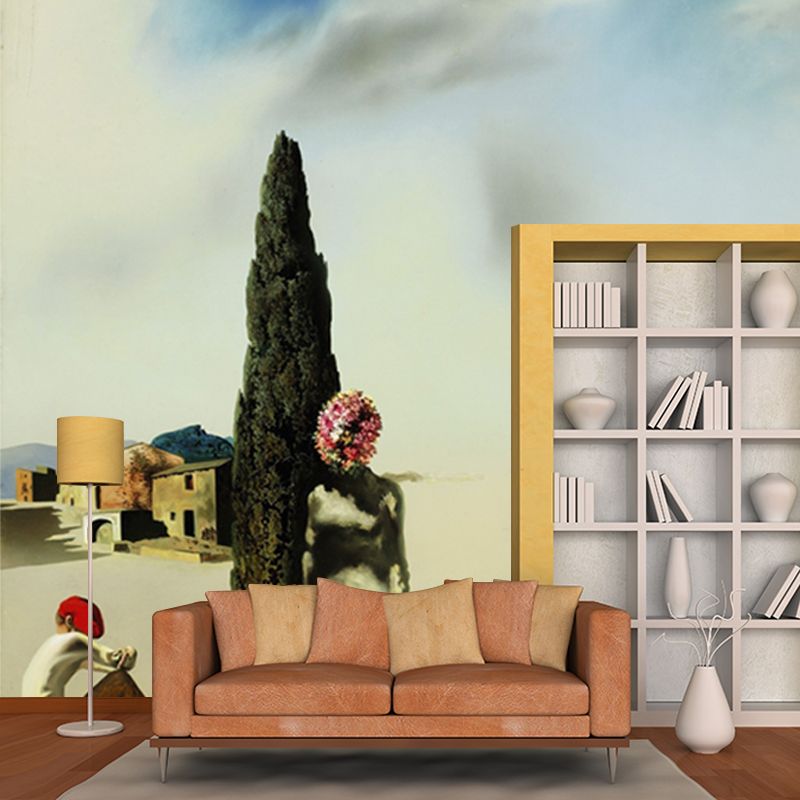 Green Necrophiliac Springtime Mural Decal Stain-Resistant Surrealist Bedroom Wall Decor