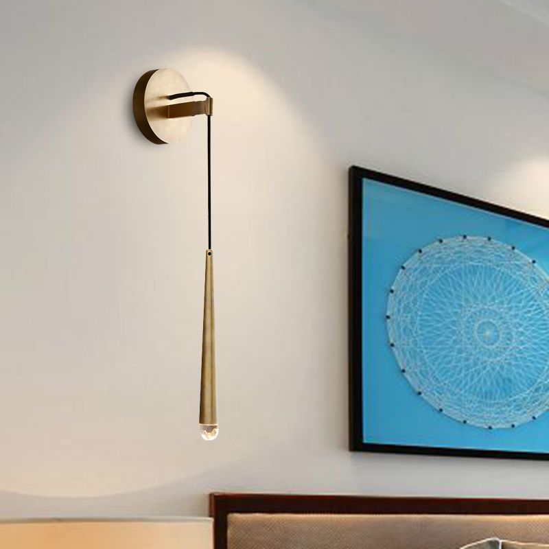 Simplicity Cone Wall Light Sconce LED K9 Apparecchio di illuminazione a parete in cristallo in oro, alto 12 "/19.5" /23,5 "