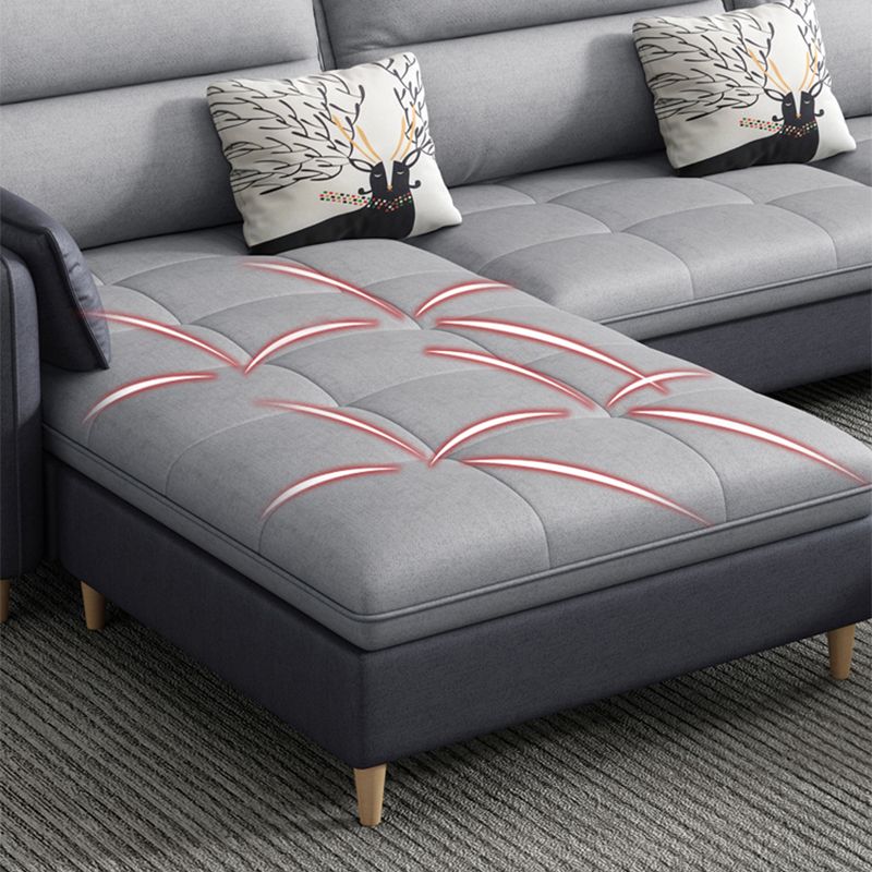 79.92"D x 56.3"W x 33.46"H 3-Seat Cushion Back Tufted Sectional with Storage