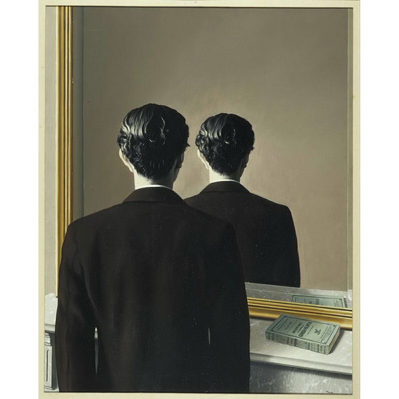 Surrealist Mirror Wallpaper Murals for Living Room Customized Wall Art in Black-Brown