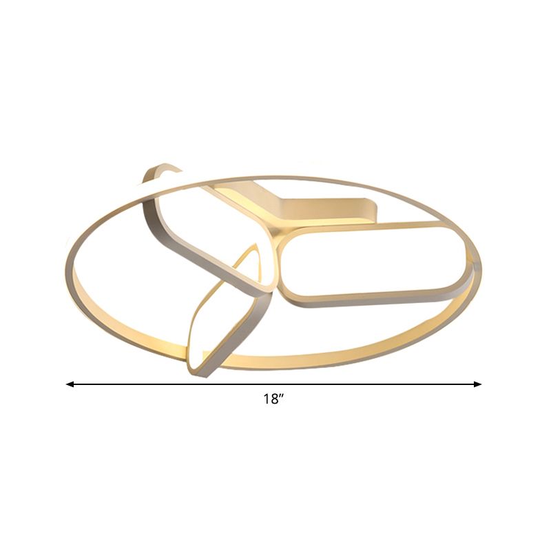 Acrylic Circular Frame Flush Light Modern Style 18"/21.5" Wide LED Bedroom Ceiling Mount Lamp in Black/White/Gold