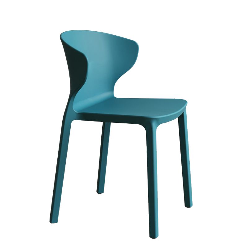 Contemporary Indoor Plastic Wingback Stackable Armless Dining Side Chair