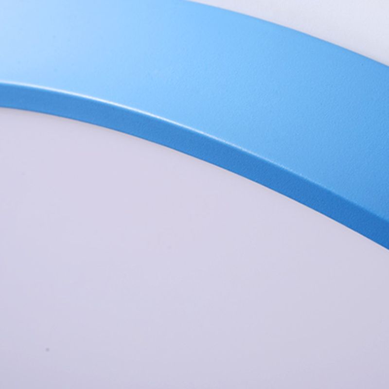 Plafonnier LED de forme ronde macaron fer moderne 1 lumière encastré pour chambre d'étude