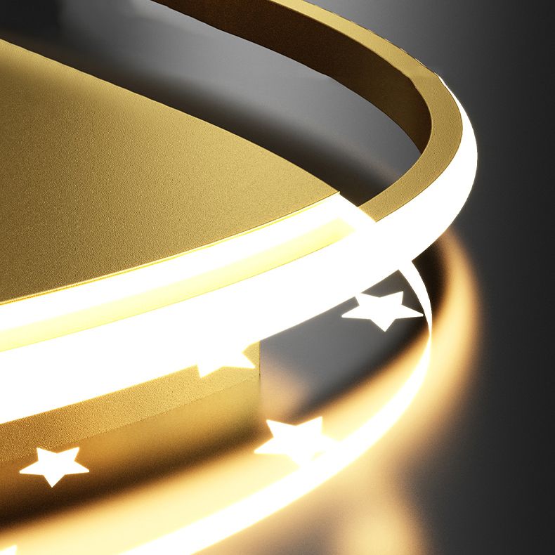 Geometry Shape LED Sky Star Ceiling Lamp Modern Iron 3 Lights Flush Mount for Bedroom