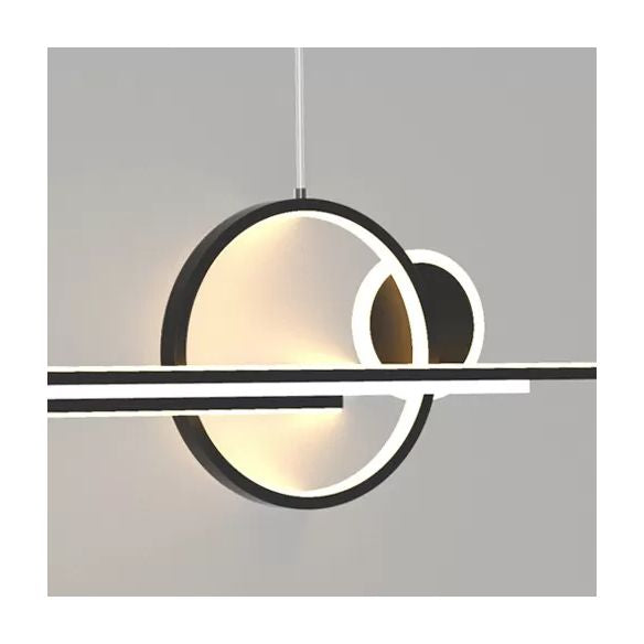 Moderni apparecchi di illuminazione lampadario lineare moderno in alluminio appeso a soffitto in alluminio con finitura nera