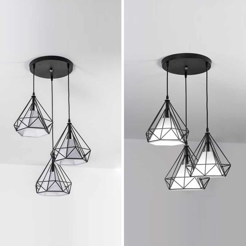 Geometric Shape Metal Island Pendant Lights Industrial Style Island Pendant