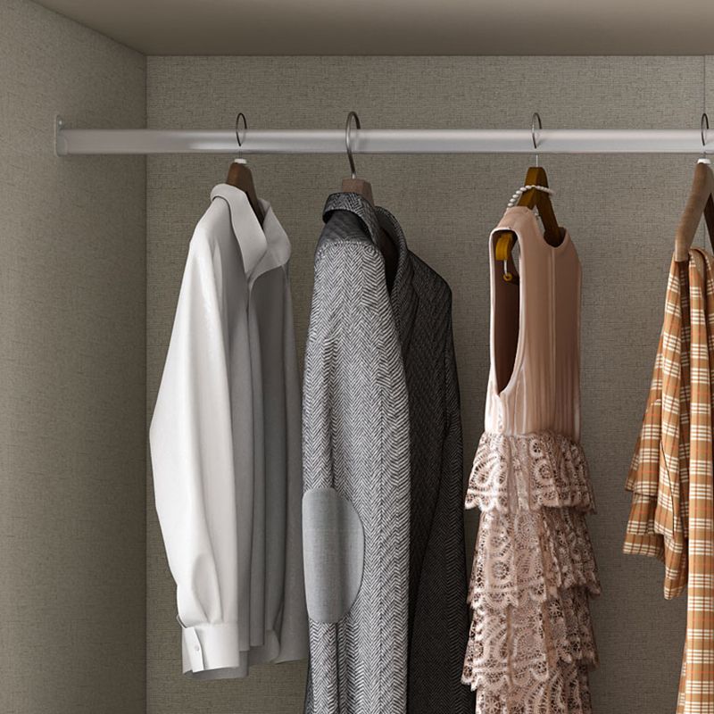 White Solid Wood Wardrobe Armoire Modern Sliding 2 Doors Wardrobe