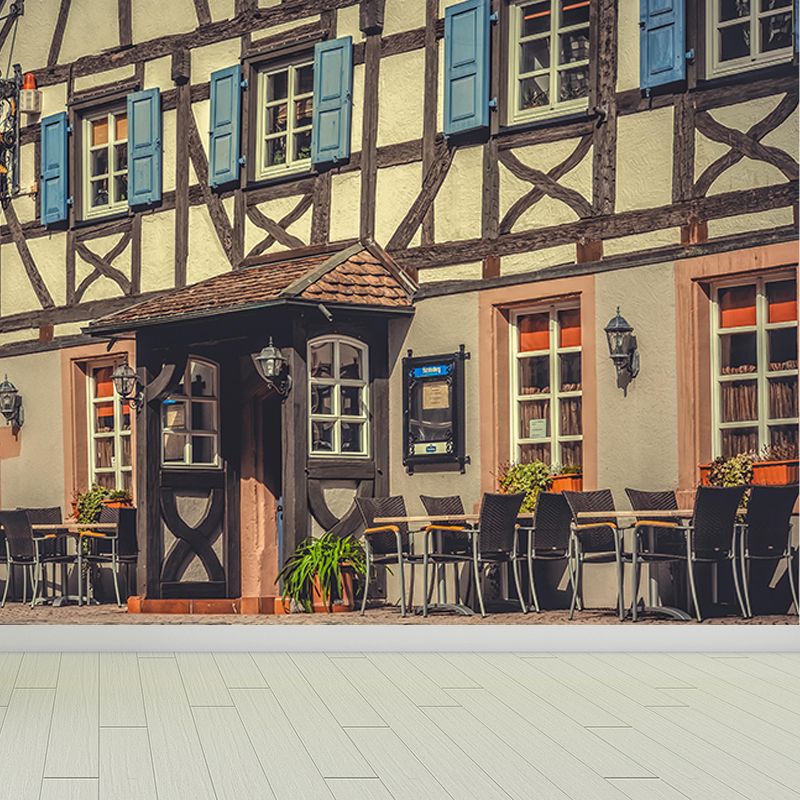 Modern Town View Wallpaper Mural Decorative Mildew Resistant Wall Decor for Home