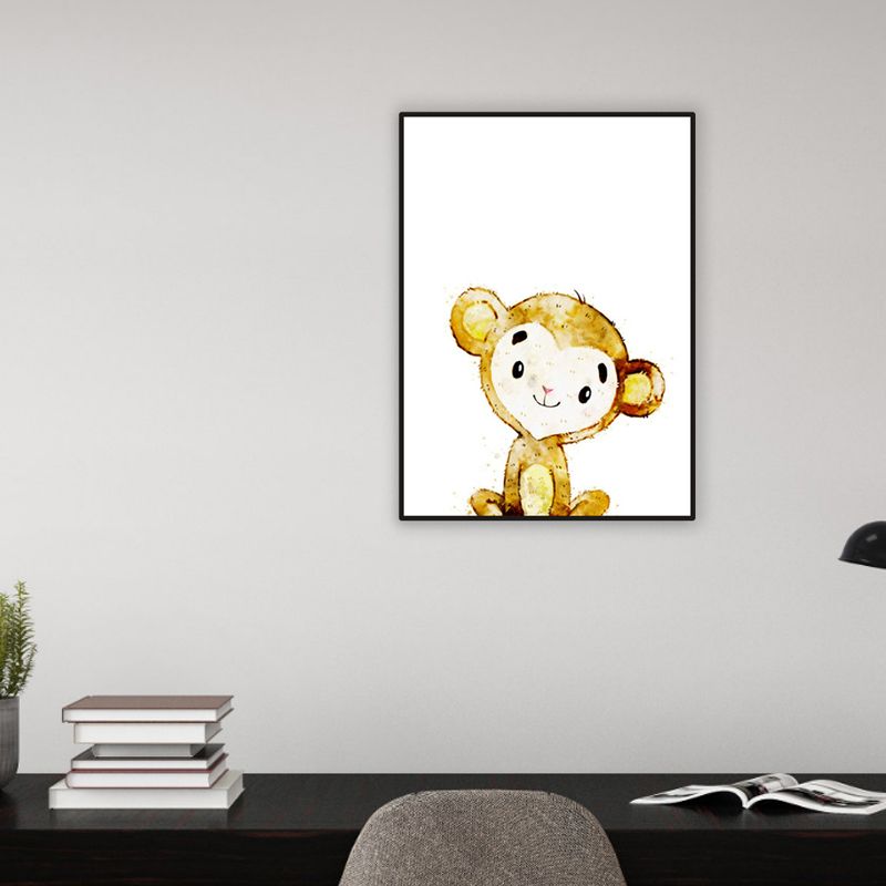 Kinderkunst, Wildtier-Leinwand, helle Farbe, strukturierte Wanddekoration für Wohnzimmer