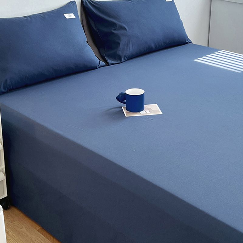 Elegant Fitted Sheet Cotton Solid Color Bed Sheet Set for Bedroom